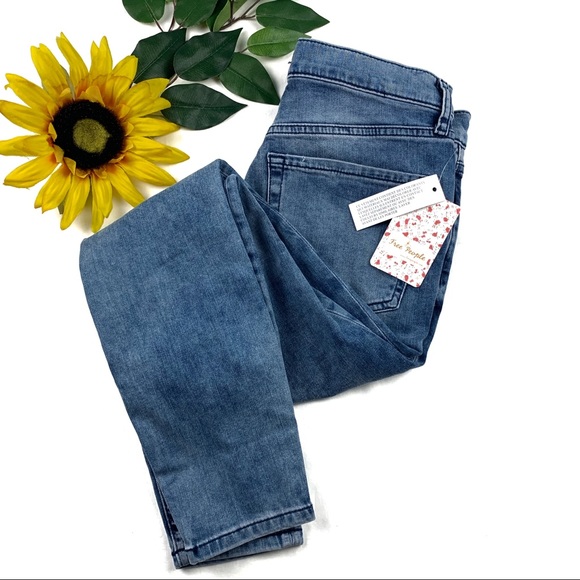 Free People Denim - Free People Turquoise Busted Knee Skinny Jeans